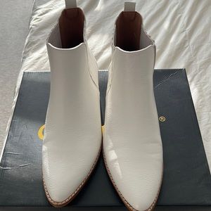 White cowboy ankle booty